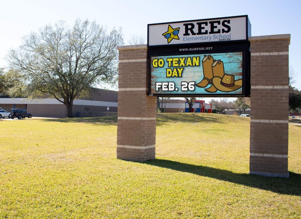 Reese Elementary School, Alief ISD • LED Partners Digital Displays Sign