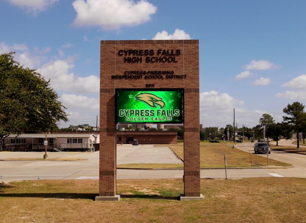 CyFalls High School, CyFair ISD • LED Partners Digital Displays Sign