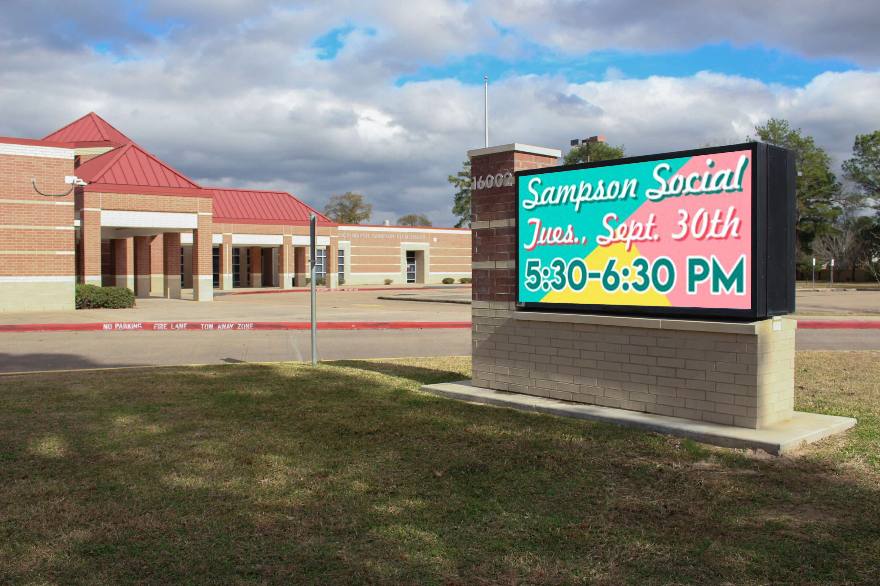 Education - School - Cy-Fair ISD (CFISD) - Sampson Elementary - LED Marquee Sign